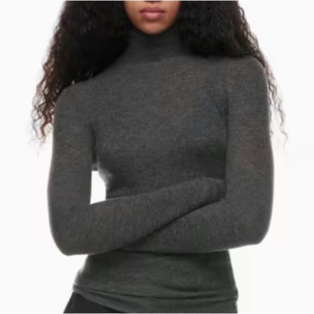 29.NWT xs Reigning Champ (owned by Aritiza) grey turtleneck. Merino wool. XS